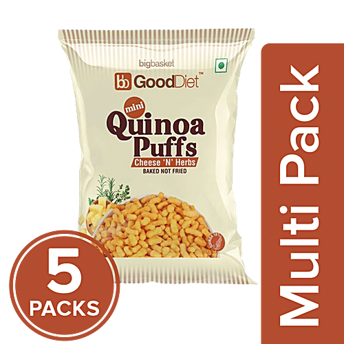 GoodDiet Mini Puffs - Cheese N Herbs, 5x30 g (Multipack) 