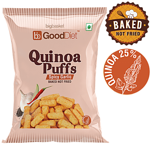 Buy GoodDiet Quinoa Puffs Spicy Garlic Online at Best Price of Rs 95