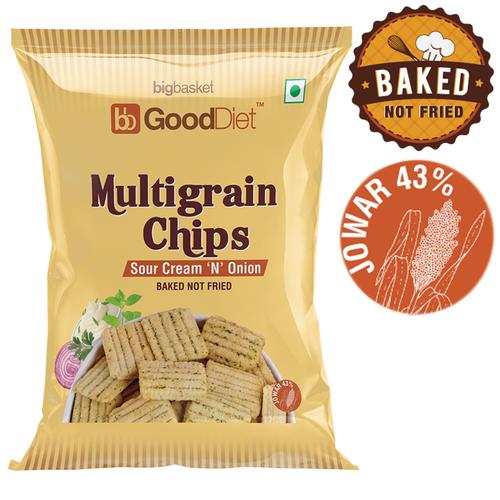 GoodDiet Multigrain Chips - Sour Cream & Onion, 5x30 g (Multipack) 