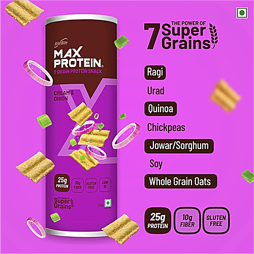 RiteBite Max Protein Cream & Onion 20g Protein Chips, 3x150 g (Multipack)