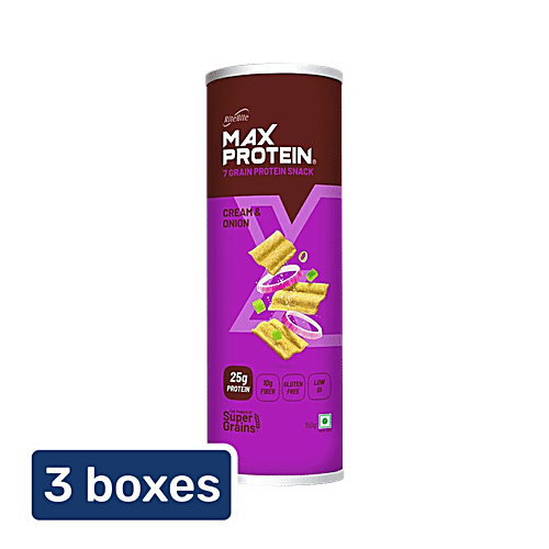 RiteBite Max Protein Cream & Onion 20g Protein Chips, 3x150 g (Multipack)