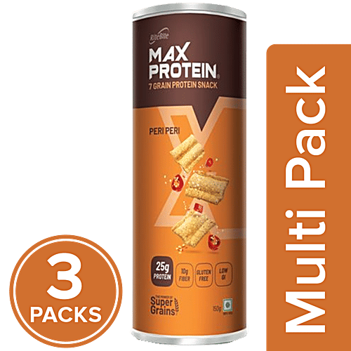 RiteBite Max Protein Peri Peri Chips, 3x150 g Multipack 