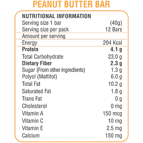 RiteBite Max Protein Peanut Butter Bar, 6x40 g Multipack 