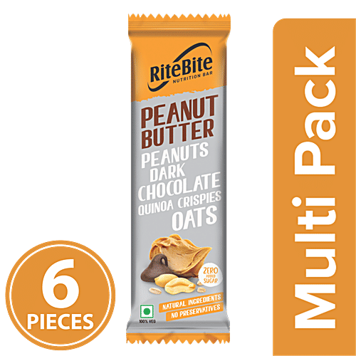 RiteBite Max Protein Peanut Butter Bar, 6x40 g Multipack 