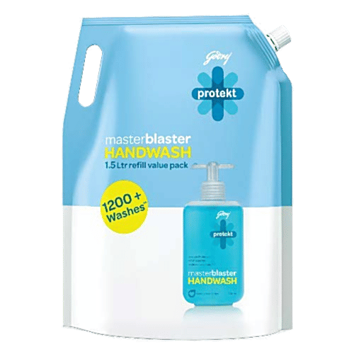 Godrej Ezee Detergent Liquid 1 kg+Protekt Handwash Masterblaster, Refill 1.5 L, Combo 2 Items 