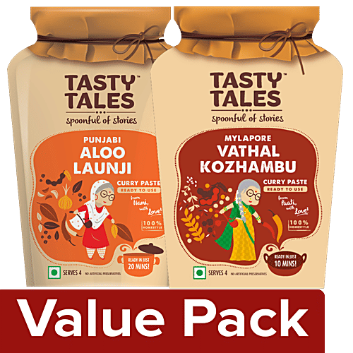 Buy Tasty Tales Aloo Launji 120 g + Mylapore Vathal Kozhambu 150 g