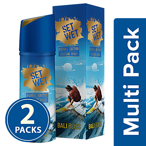 Set Wet Global Edition Perfume Spray For Men - Bali Bliss, 2x120 ml (Multipack) 