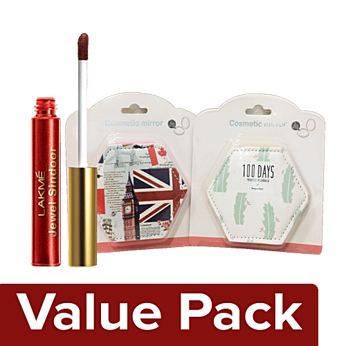 bb Combo Lakme Jewel Sindoor - Red With A Free Vanity Mirror, Combo (2 Items) 