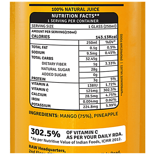 Raw Pressery Valencia Orange  - 100% Natural Cold Pressed Juice, 3x250 ml Multipack 