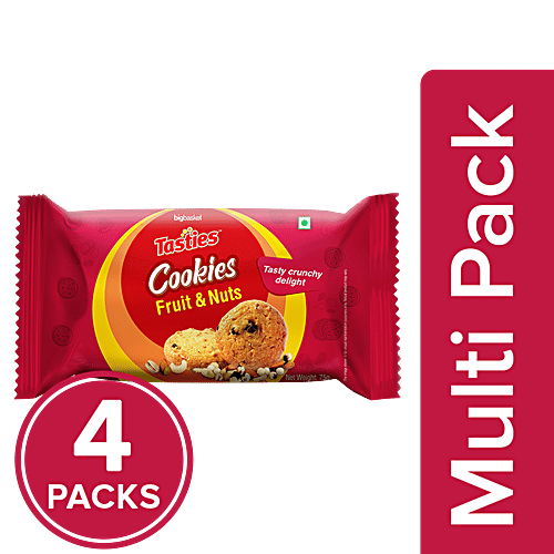 Tasties Fruit & Nuts Cookies, 4x75 g (Multipack) 