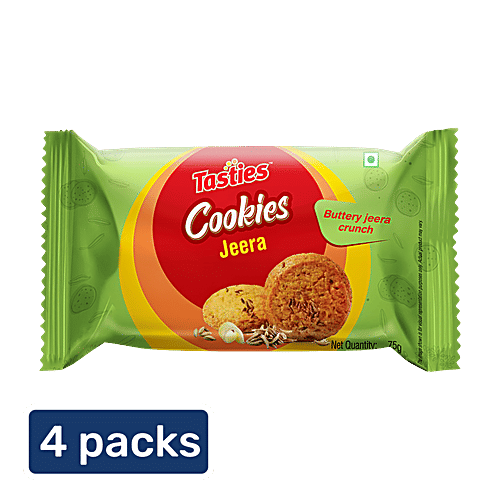 Tasties Jeera Cookies, 4x75 g (Multipack)