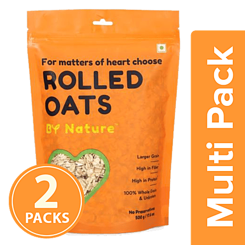 By Nature Oats - Rolled, 2x500 g Multipack 
