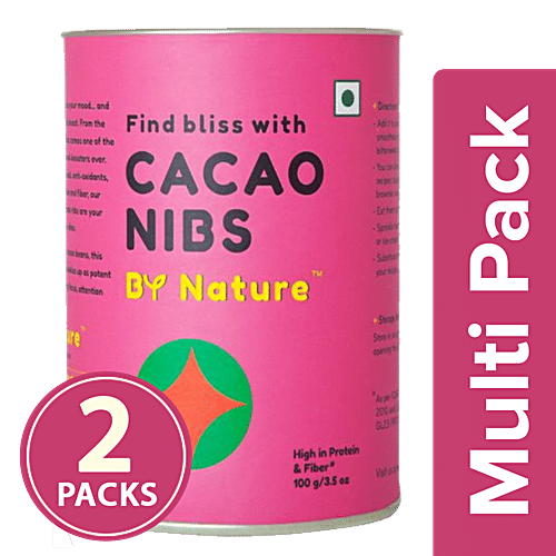 By Nature Cacao Nibs, 2x100 g Multipack 