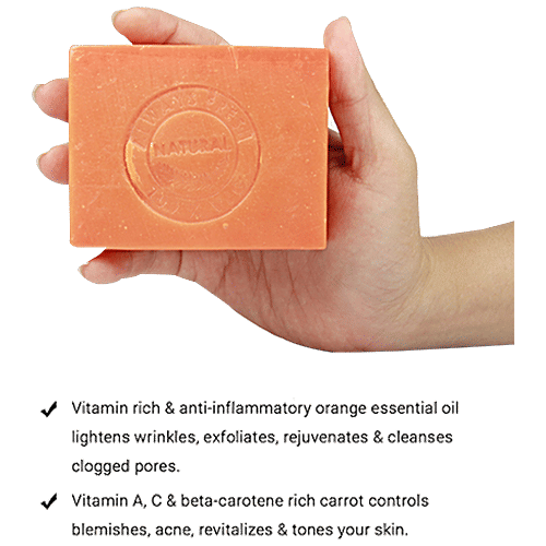 Soulflower Cold Processed Orange Carrot Handmade Soap, 4x150g (Multipack) 