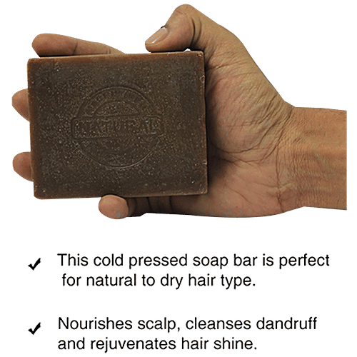 Soulflower Cold Processed Neem Henna Anti Dandruff Shampoo Bar Soap - For Shiny Hair, 2x150g (Multipack) 