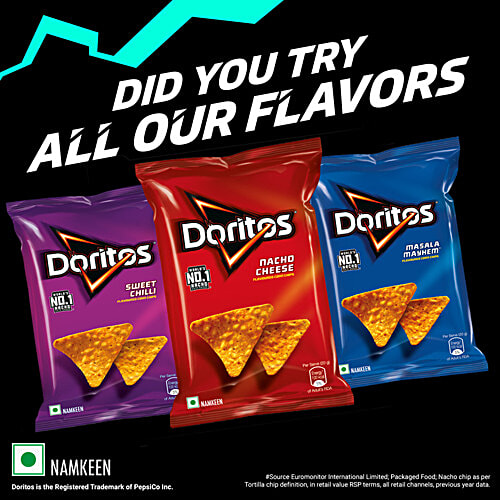 Doritos Nacho Chips - Nacho Cheese Flavour, 3x 75 g Multipack 