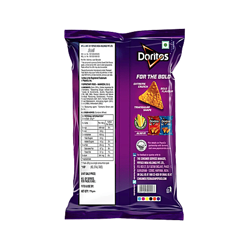 Doritos Nacho Chips - Sweet Chilli Flavour, 3x 75 g Multipack
