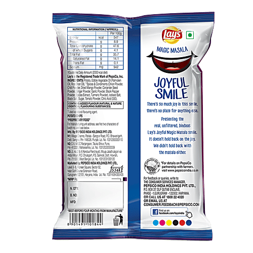 bb Combo Lays Chips Joyful Magic Masala 90g+Maxx Macho Chilli 57g+DORITOS Sweet Chilli 82.5 g, Combo (3 Items) 