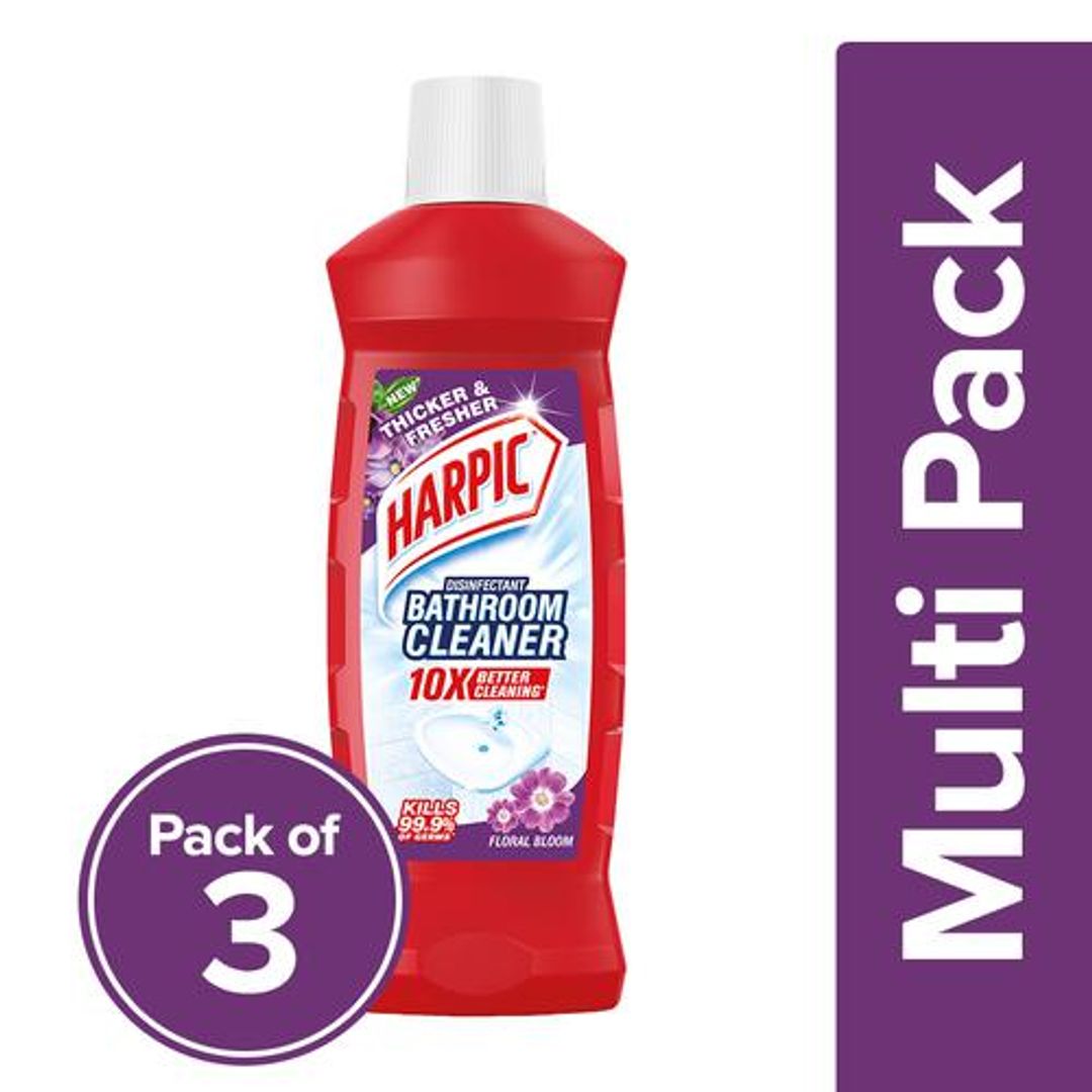 Harpic Disinfectant Bathroom Cleaner Liquid - Floral, 200 ml (Pack of 3)