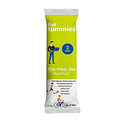 Flat Tummies The Protein Bar - Cocoa 35 g + The Fibre Bar - Mixed Fruits 35 g, Combo 2 Items 