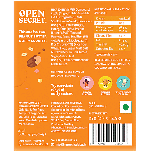 Buy Open Secret Nutty Cookies Choco Almond + Peanut Butter (2 Cookies