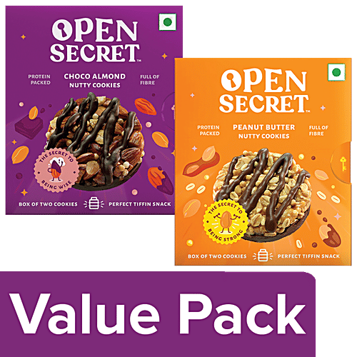 Buy Open Secret Nutty Cookies Choco Almond + Peanut Butter (2 Cookies