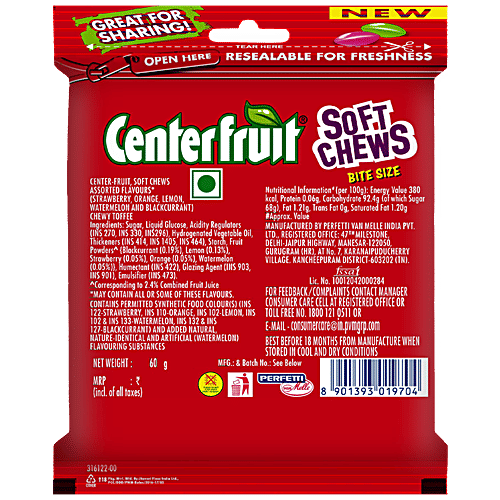 Buy Center Fruit Soft Chews Candy Assorted Flavours 33 g + Soft Chews