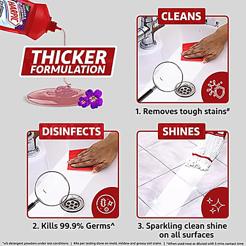 Harpic Disinfectant Bathroom Cleaner - Floral, 2x1 L (Multipack) 