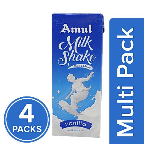Amul Milkshake - Vanilla, 4x200 ml Multipack 