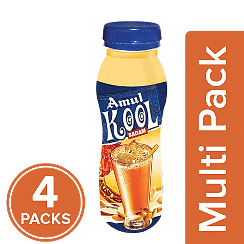 Amul Kool - Badam, 4x180 ml Multipack 