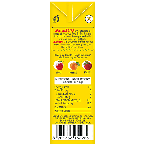 Amul Tru Mango, 4x180 ml Multipack 
