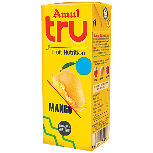 Amul Tru Mango, 4x180 ml Multipack 