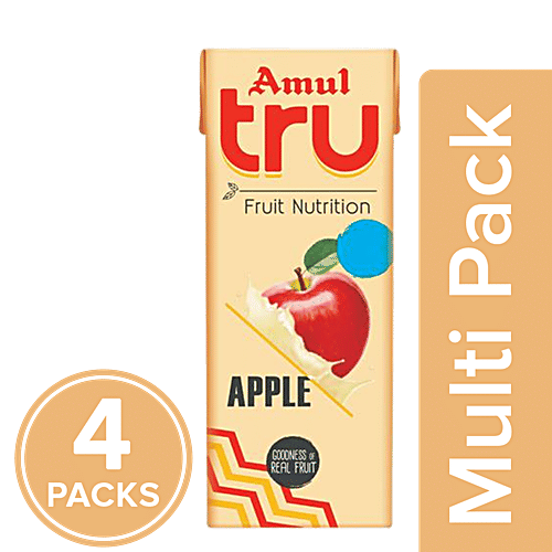 Amul Tru Apple, 4x180 ml Multipack 