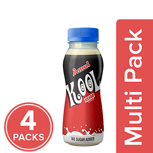 Amul Kool Sugarfree Kesar Drink, 4x180 ml Multipack 