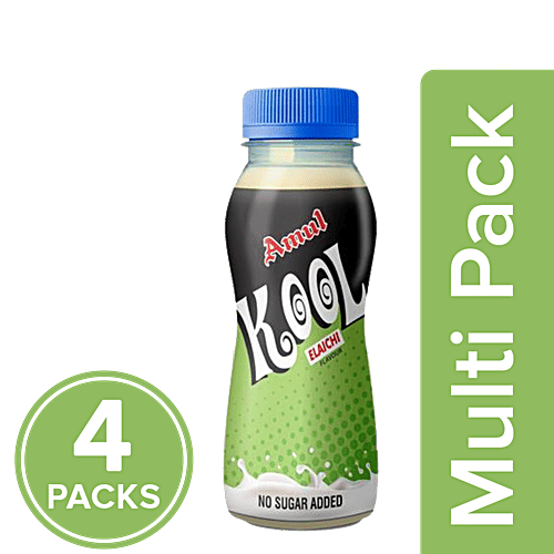 Amul Kool Sugarfree Elaichi Drink, 4x180 ml Multipack 
