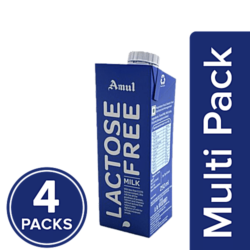 Amul Lactose Free Milk, 4x250 ml Multipack 