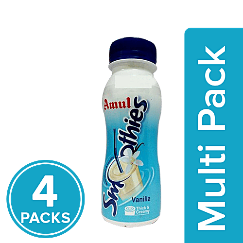 Amul Smoothies - Vanilla, 4x200 ml Multipack 