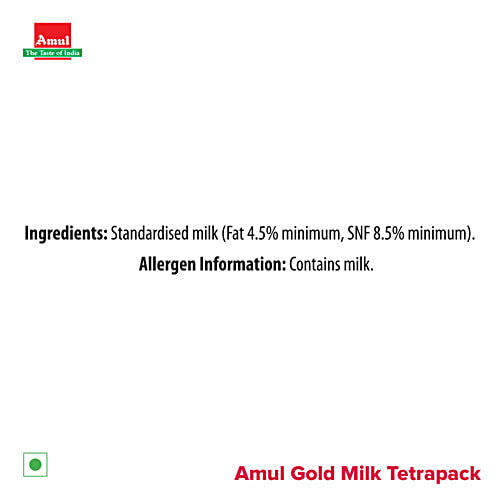 Amul Gold Homogenised Standardised Milk, 2x1 L Multipack 