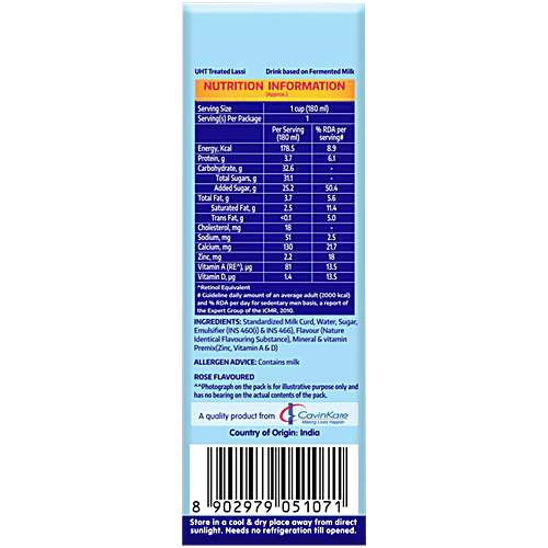 Cavins Rose Lassi, 4x180 ml Multipack