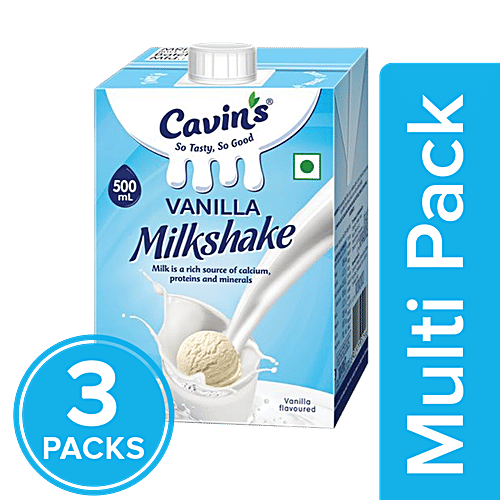 Cavins Vanilla Milkshake, 3x500 ml Multipack 