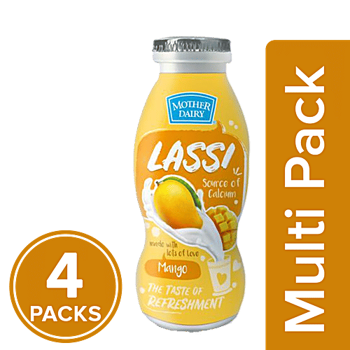 mother dairy Lassi - Mango, 4x200 ml Multipack 