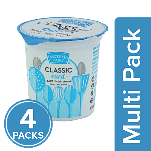 mother dairy Dahi - Made From Toned Milk, 4x200 g Multipack 