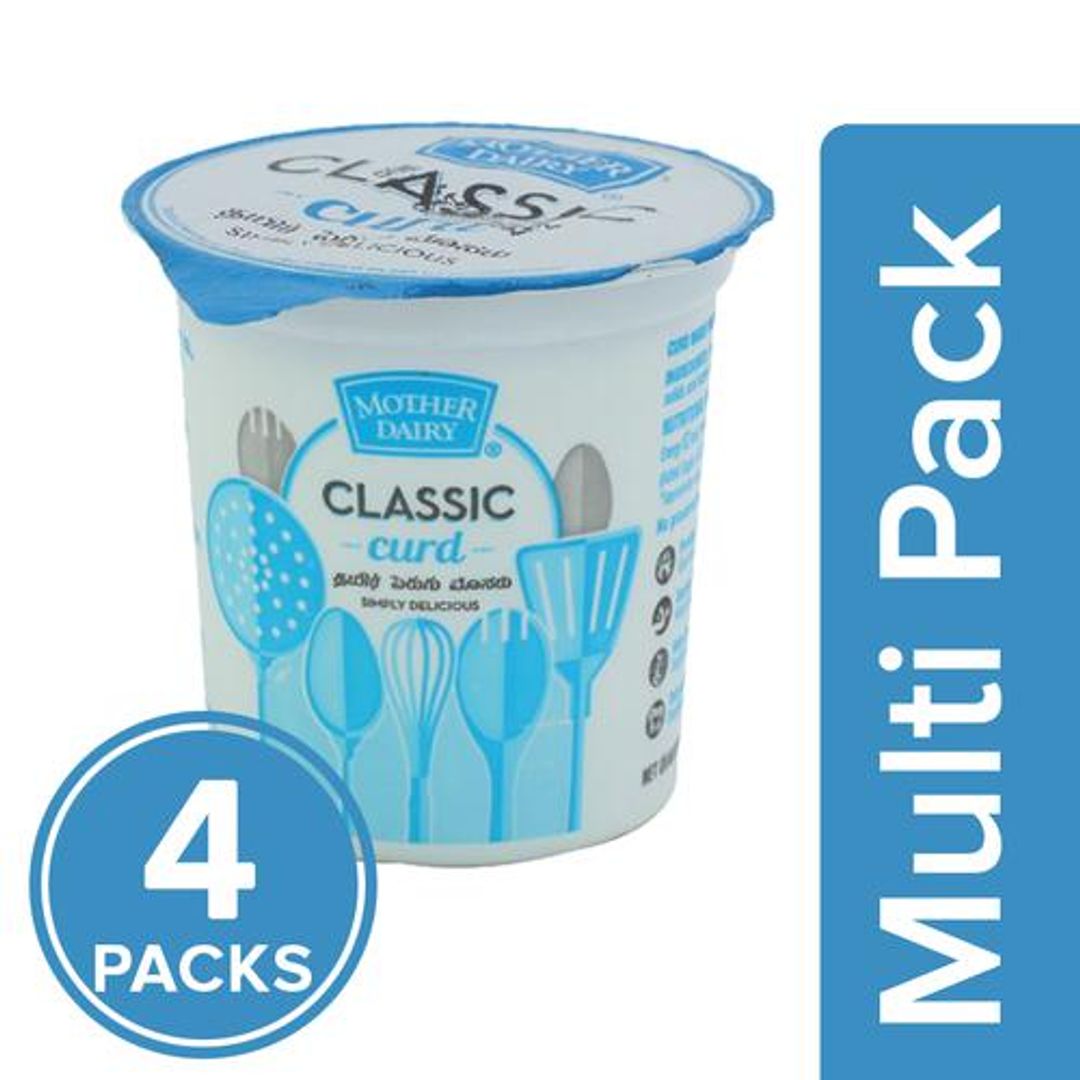 Mother Dairy Dahi - Made From Toned Milk, 4x200 g Multipack