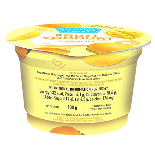 mother dairy Fruit Yoghurt - Mango, 5x100 g Multipack 