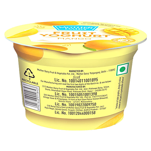 mother dairy Fruit Yoghurt - Mango, 5x100 g Multipack 