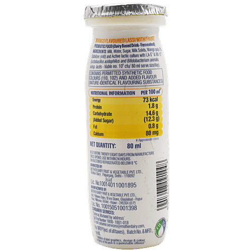 mother dairy Nutrifit Fermented Probiotic Milk Drink - Mango, 5x80 ml Multipack 