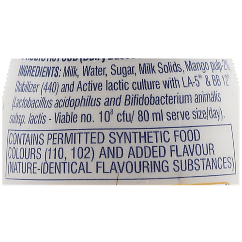 mother dairy Nutrifit Fermented Probiotic Milk Drink - Mango, 5x80 ml Multipack 