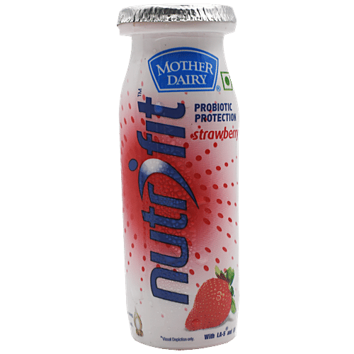 mother dairy Nutrifit Fermented Probiotic Milk Drink - Strawberry, 5x80 ml Multipack 