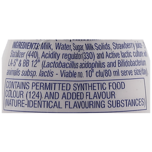 mother dairy Nutrifit Fermented Probiotic Milk Drink - Strawberry, 5x80 ml Multipack 