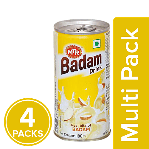 MTR Badam Drink - With Badam Bits, 4x180 ml Multipack 
